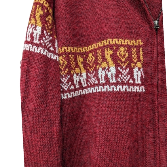 Arte Vivo 100% Baby Alpaca Cusco-Peru Sz XL Maroon - Picture 3 of 6